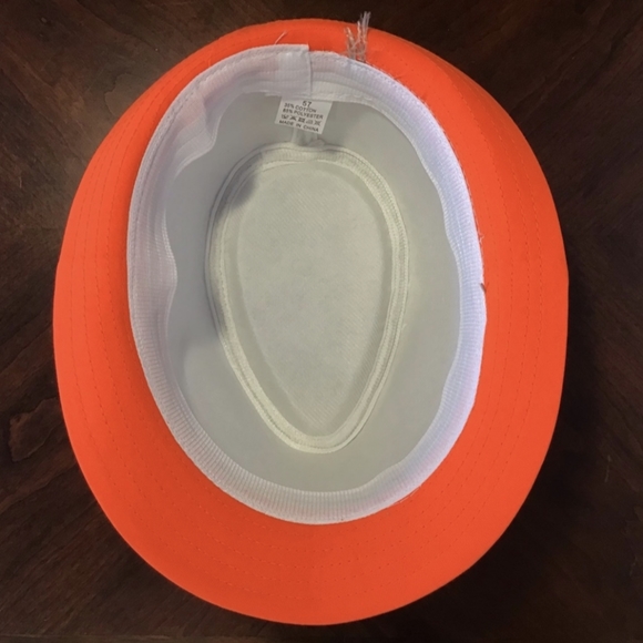 Woven Trilby/Fedora Hat With Orange Accents - Picture 6 of 8